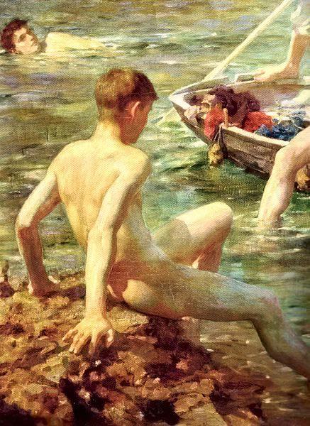 Henry Scott Tuke A detail from Ruby china oil painting image